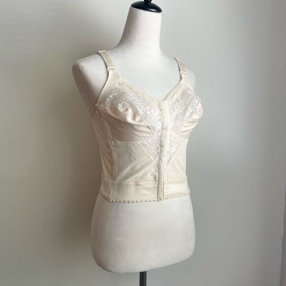 Carnival #745 Vintage Style Front Close Longline Bra Brassiere Bustier 38C - Picture 6 of 8